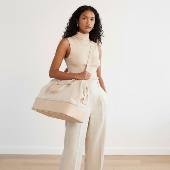 BEIS The Weekender Bag Beige NWT - Picture 1 of 7